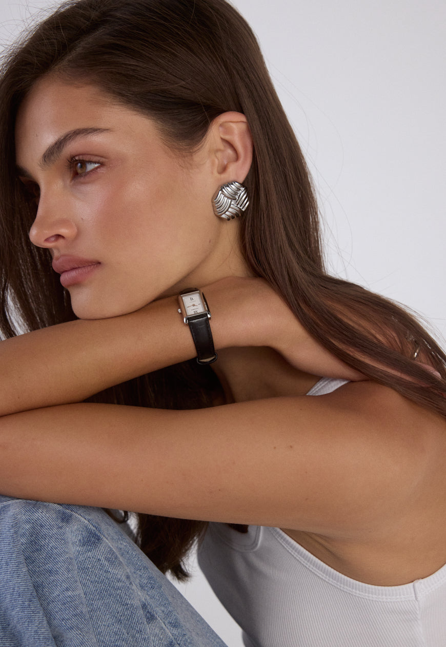 Kelly Watch | Silver | Smooth Black