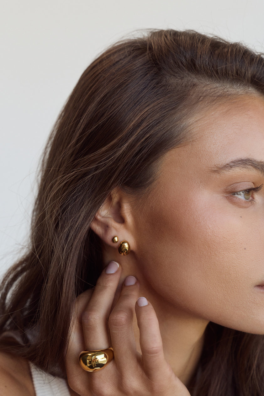 Bean Earrings | 18K Gold