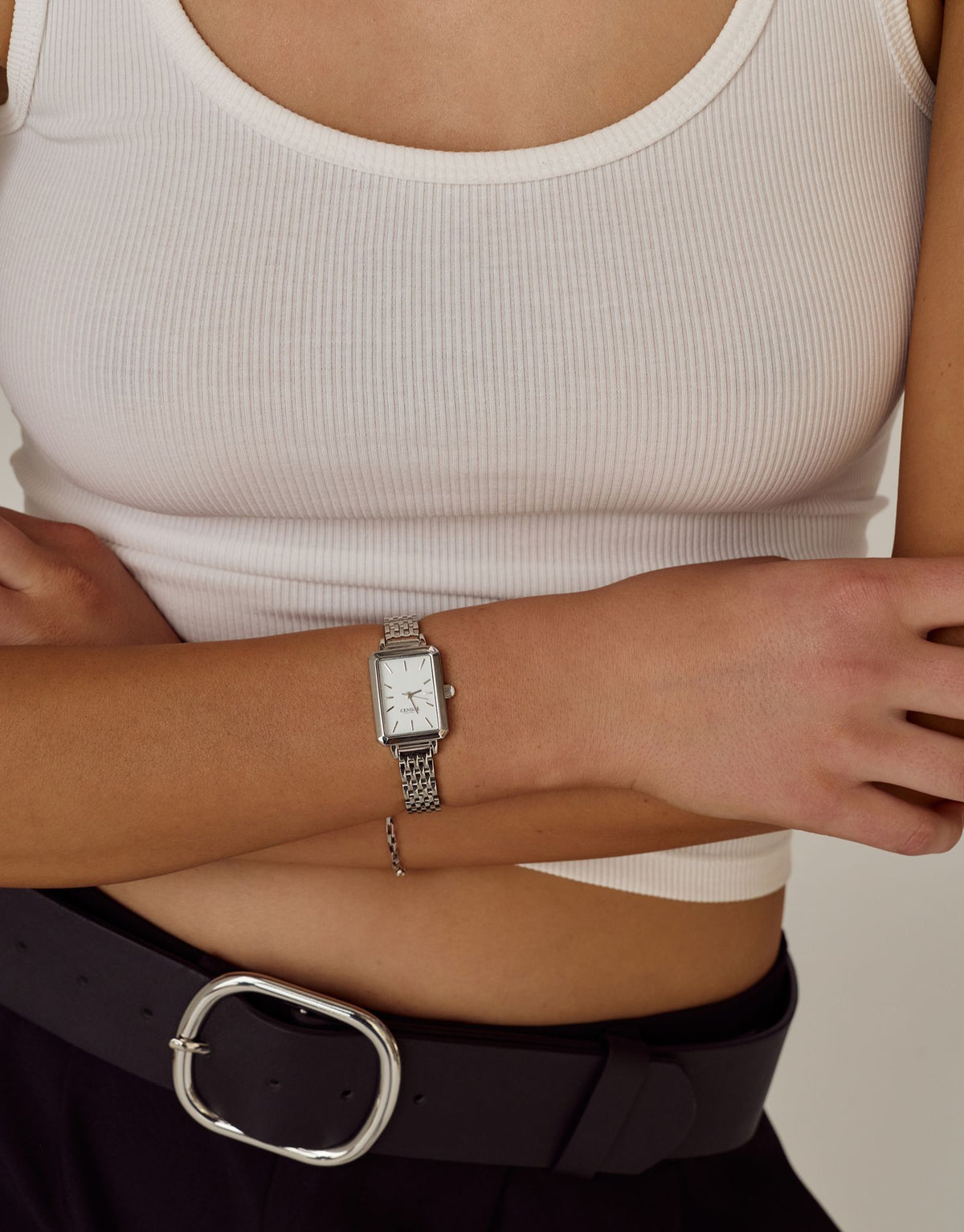 Blanca Belt | Black Leather | Silver
