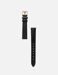 Classic | Black Python Leather Watch Band | Gold
