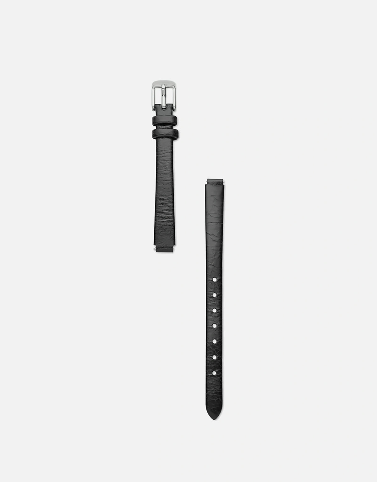Baby | Black Crinkle Leather Band | Silver