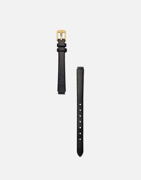Baby | Black Crinkle Leather Band | Gold