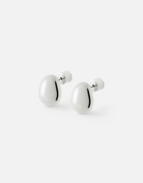 Bean Earrings | Silver