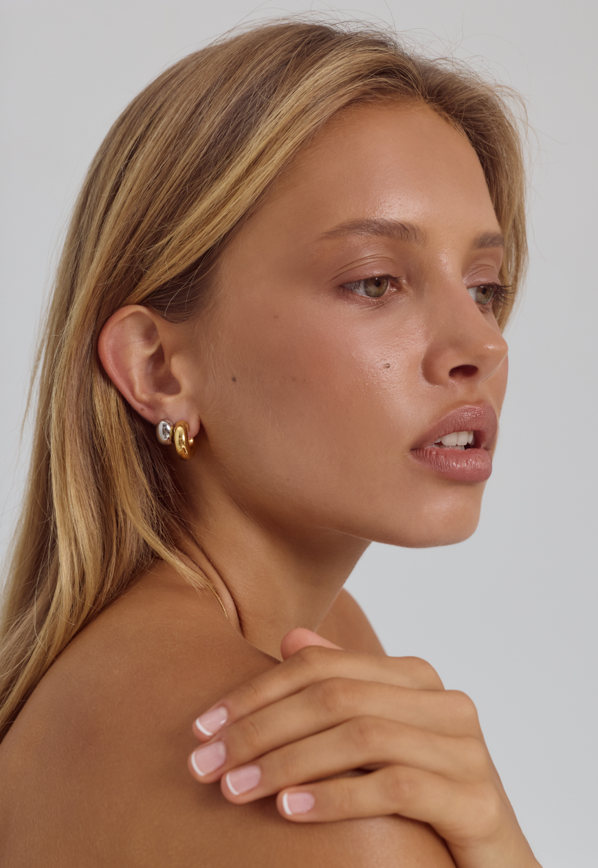 Bean Earrings | Silver