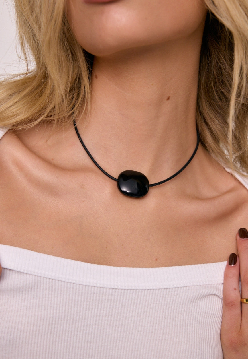 Ophelia Necklace | Black Agate