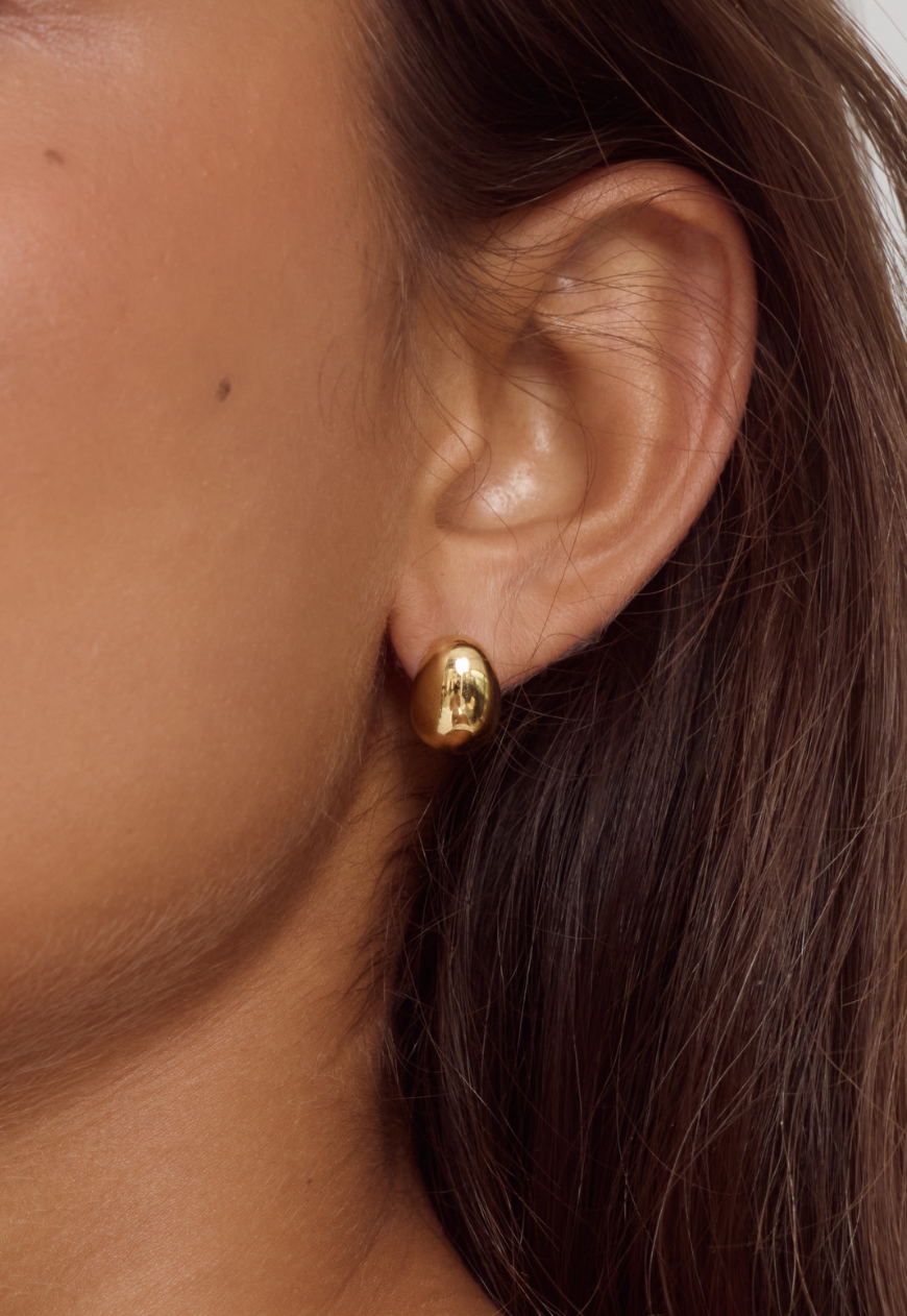 Bean Earrings | 14K Gold