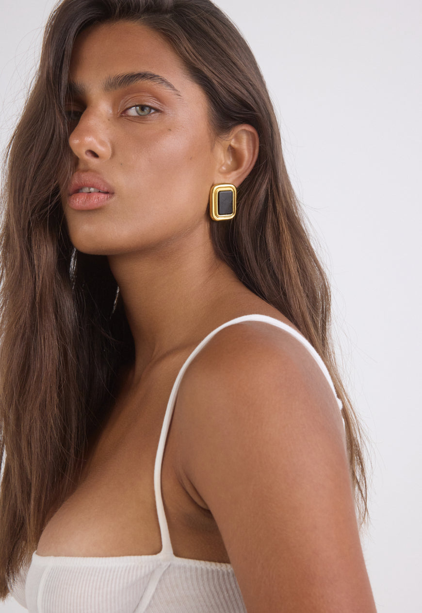 Margaux Onyx Earrings | Black
