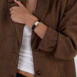 Classic | Black Croc Leather Watch Band | Gold