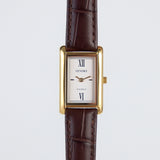 Classic | Espresso Croc Leather Watch Band | Gold