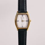 Classic | Black Smooth Leather Watch Band | Gold