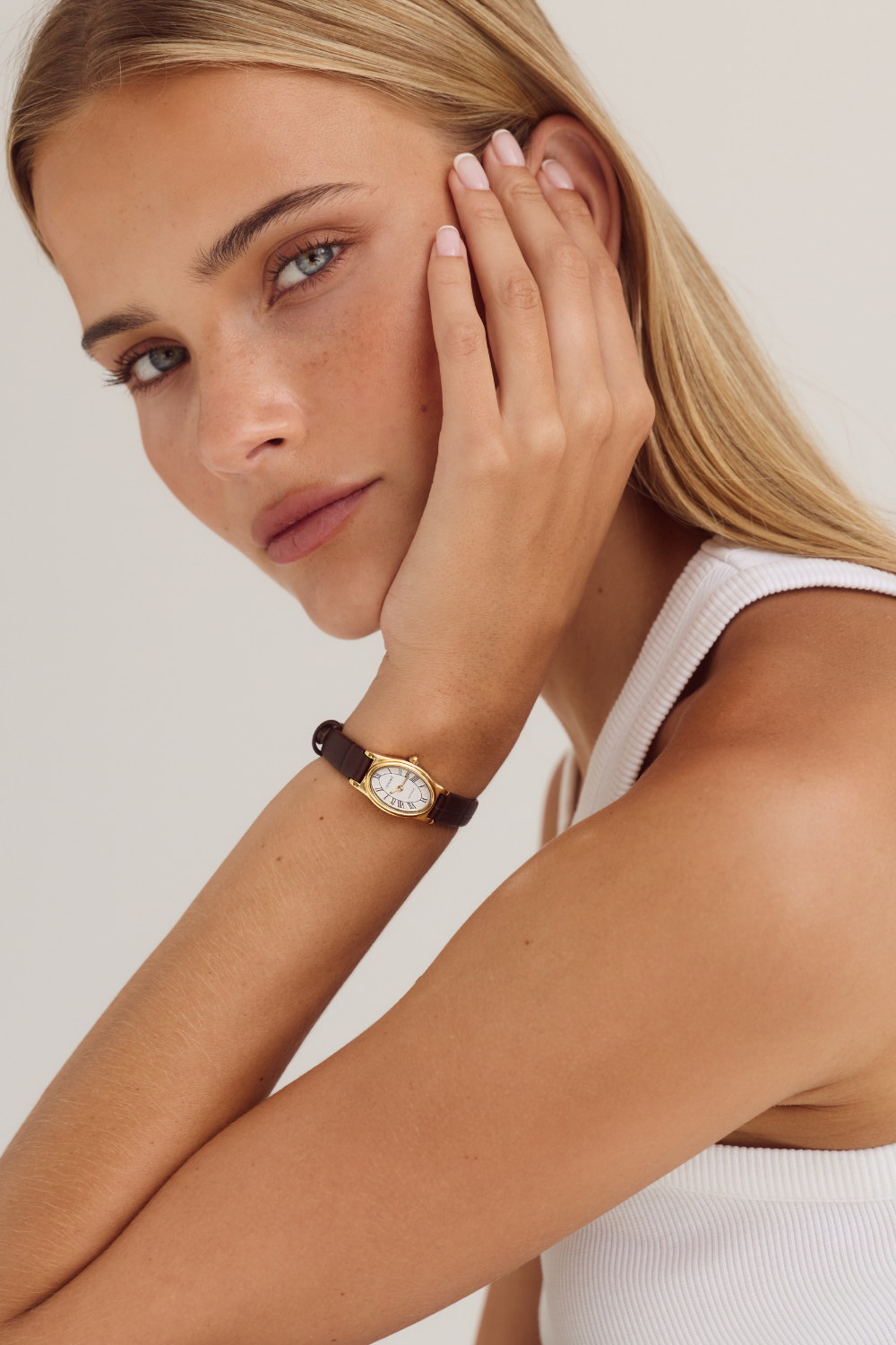 Emmeline Watch | White | Espresso Croc – CENDRÉ Emmeline Watch | White | Espresso Croc – CENDRÉ
