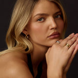 Hailey Huggie Earrings | Two Tone