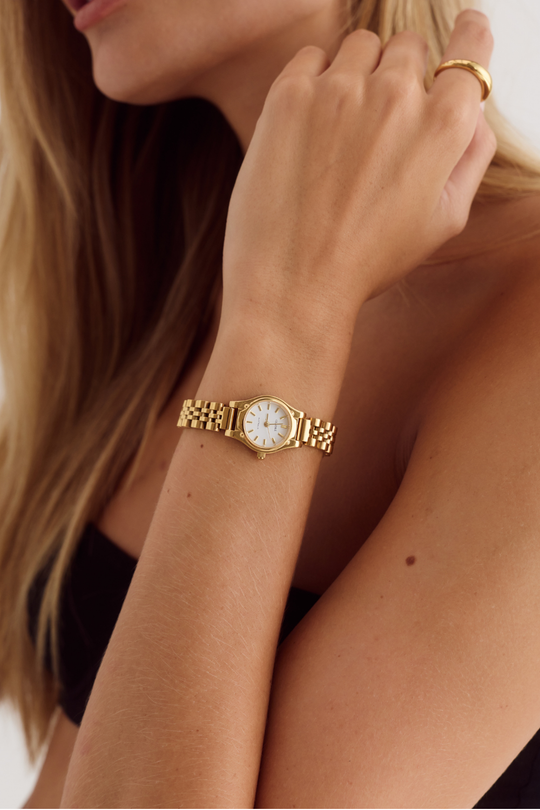 Isobel Watch | White | 18K Gold