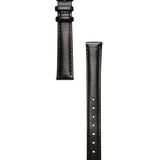 Classic | Black Smooth Leather Watch Band | Silver