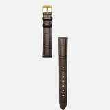 Classic | Espresso Croc Leather Watch Band | Gold