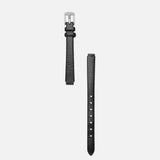 Baby | Black Crinkle Leather Band | Silver