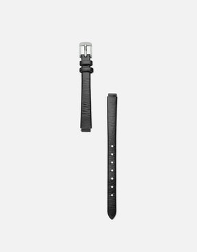 Baby | Black Crinkle Leather Band | Silver