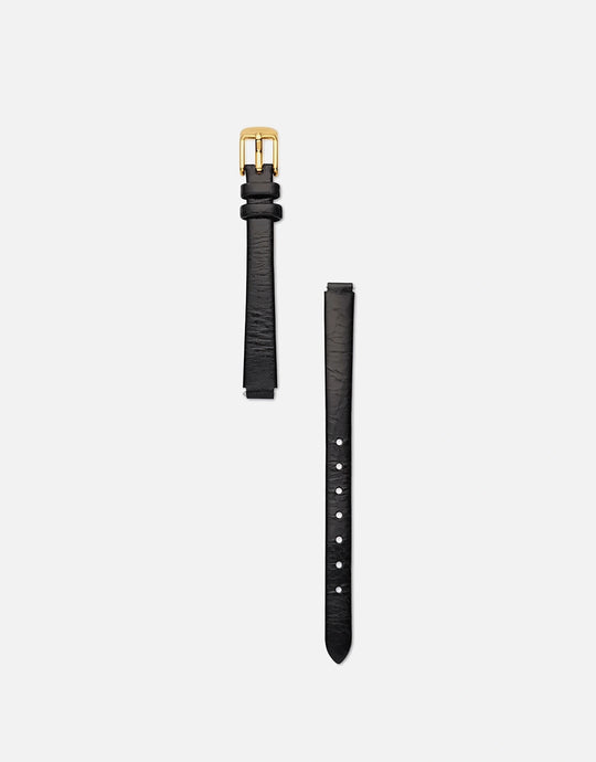 Baby | Black Crinkle Leather Band | Gold