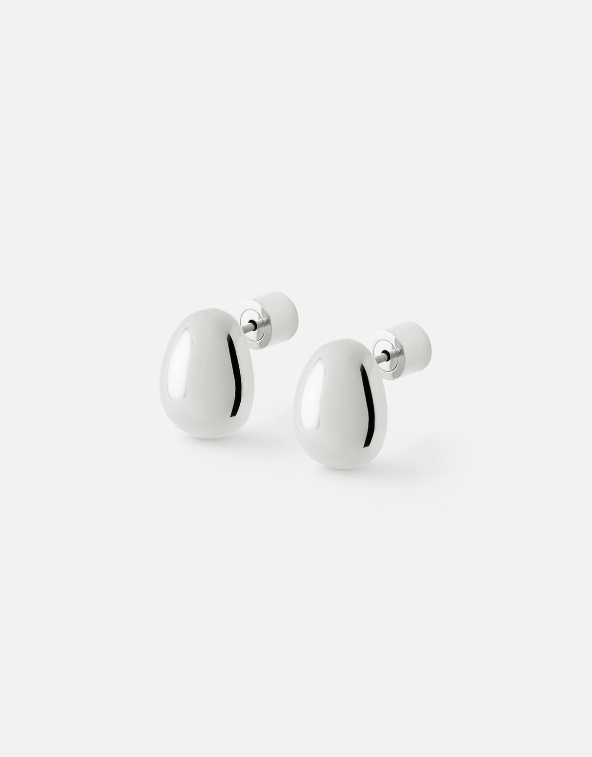 Bean Earrings | Silver