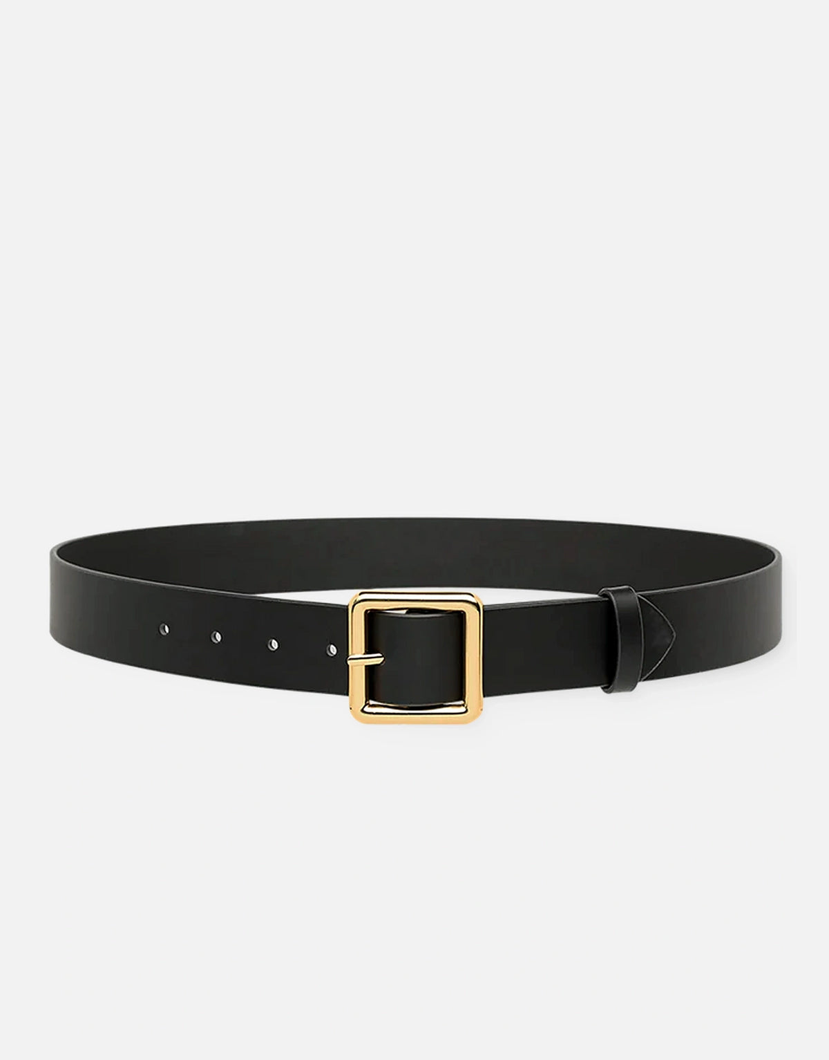 Beckett Belt | Black Leather | 18K Gold