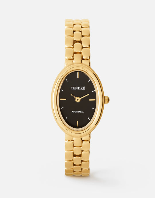 Phoebe Watch | Black | 18K Gold