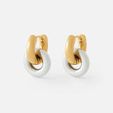 Hailey Huggie Earrings | Two Tone