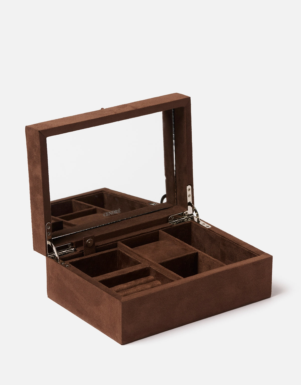 Margot Jewellery Box | Chocolate Suede