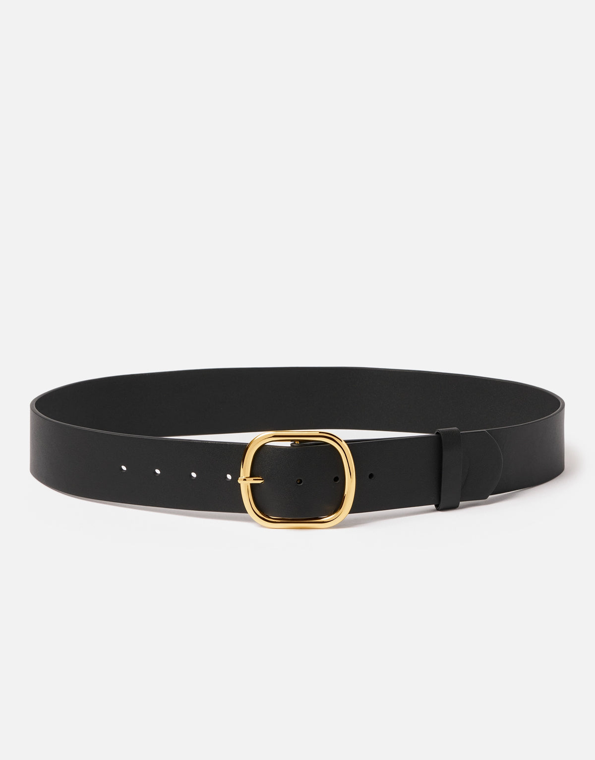 Blanca Belt | Black Leather | 18K