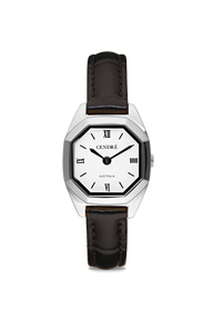 Kensington Watch | Silver | Black Croc